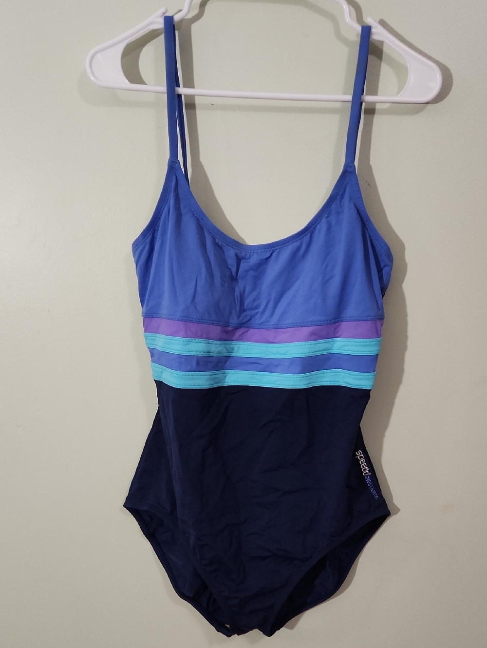 Speedo Women's Blue and Navy One-Piece Swimsuit